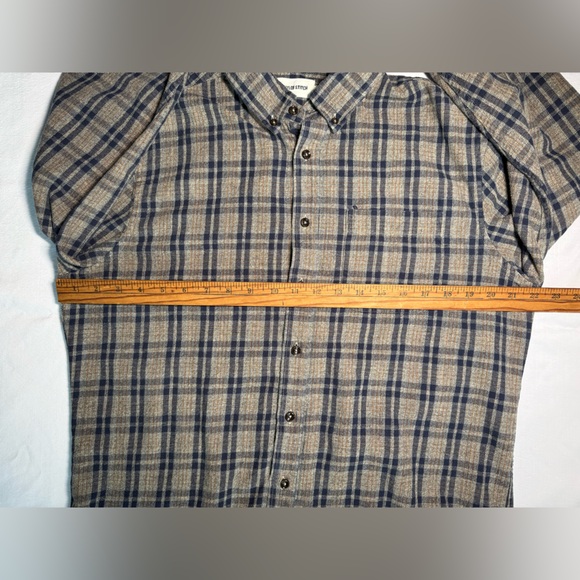 Men's Plaid Shirt - Blue and Tan - Picture 5 of 9